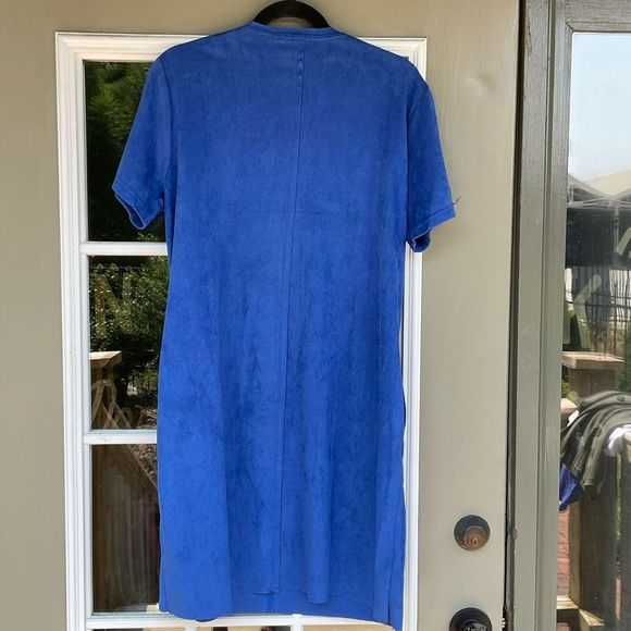 Anthropologie Joh NWT Audrey Suede Dress w/Pockets Cobalt Blue, Sz XL, MSRP $90 - Picture 3 of 9